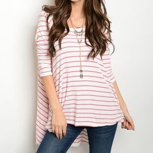 3/4 sleeve waffle knit swing tee