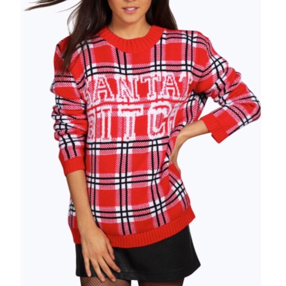🌲 Santa’s Bitch UGLY CHRISTMAS SWEATER M/L NWT - Picture 1 of 4