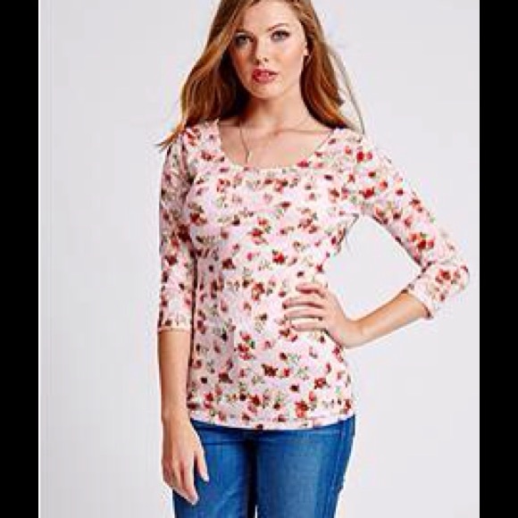 Guess Lace TopThree Quarter Sleeve