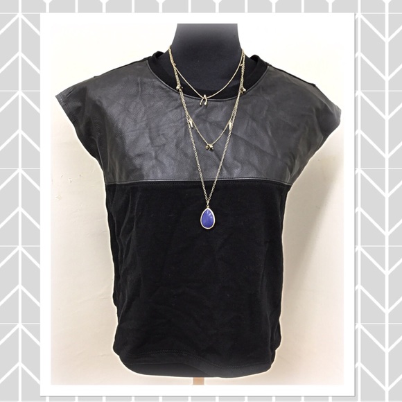 Zara Leather Panel Shirt