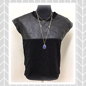 Zara Leather Panel Shirt