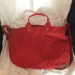 Clare V's Messenger in Poppy Nubuck, gorgeous!