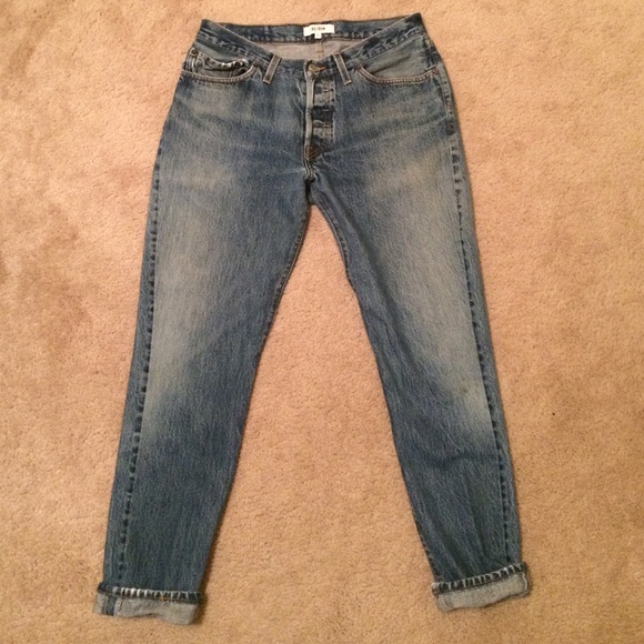 Re/Done (Re/Dun) Relaxed Straight Skinny Jeans