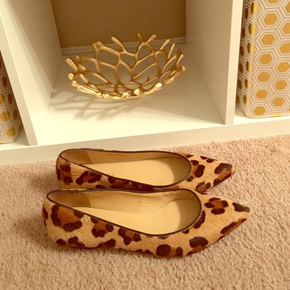 Talbots pony hair leopard print flats