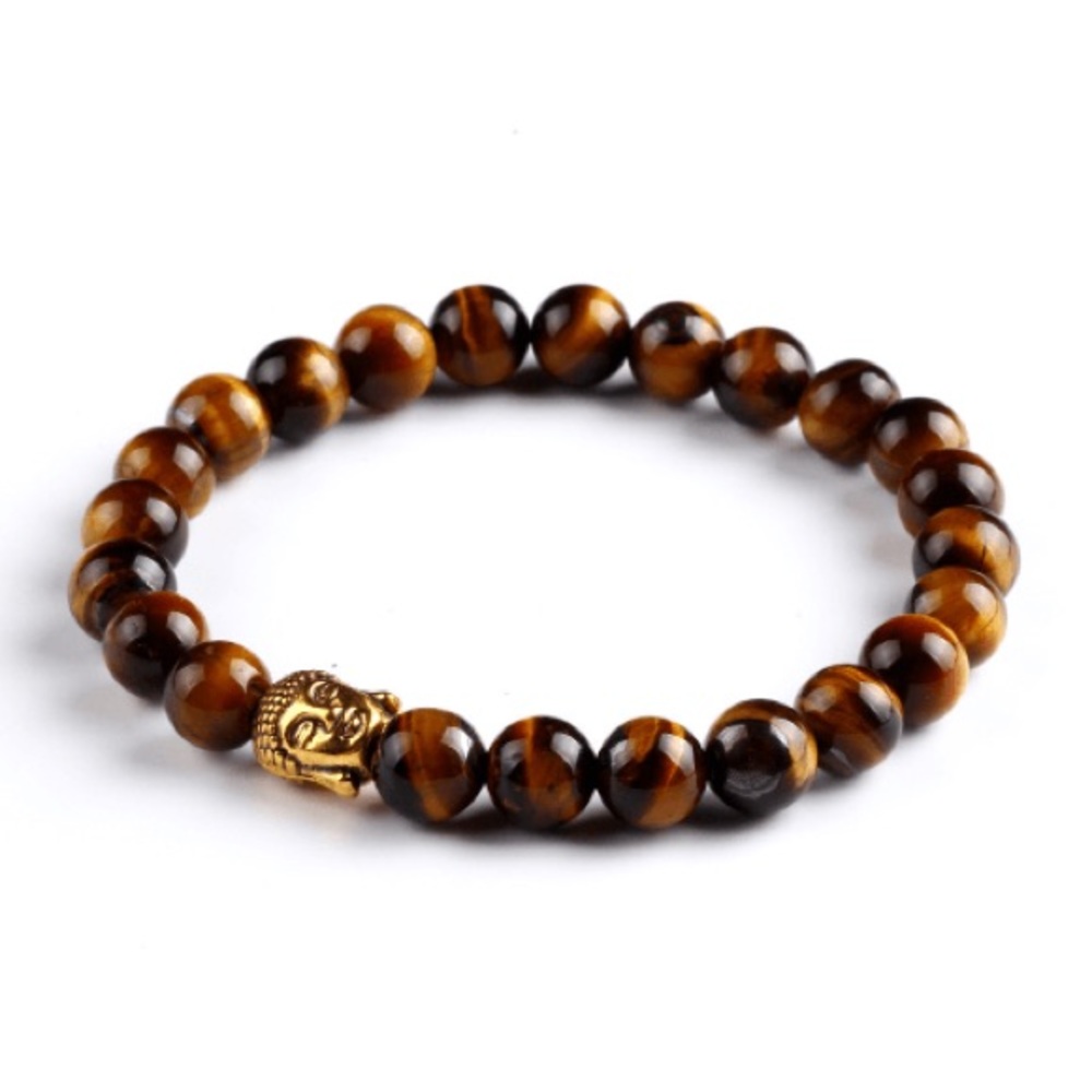Natural Stone Beaded Bracelet Buddha Head Design