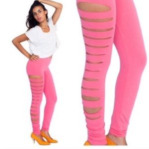 *SOLD*American Apparel Pink Slit Leggings - NWOT