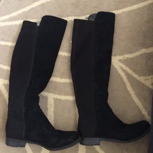 Knee High Black Suede Boots