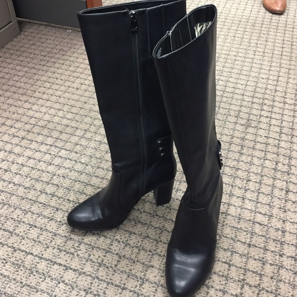 Brand new, mid-calf Anne Klein heeled boots