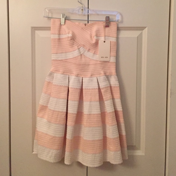pink and white dress