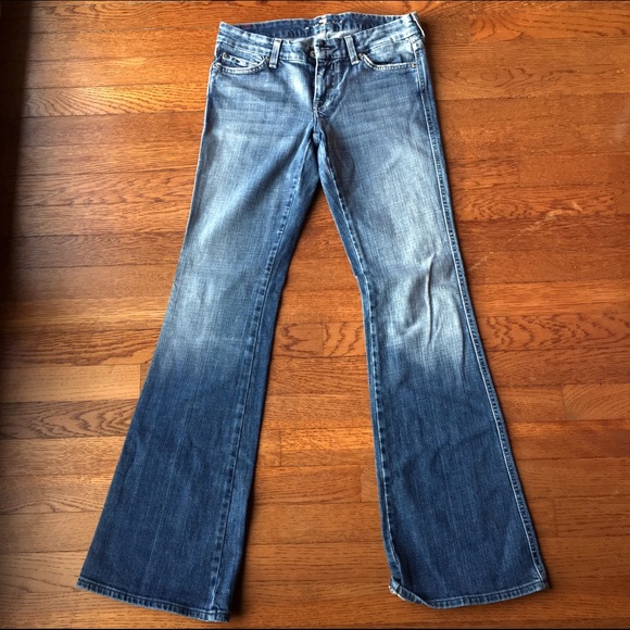 7 for all mankind light wash flare jeans