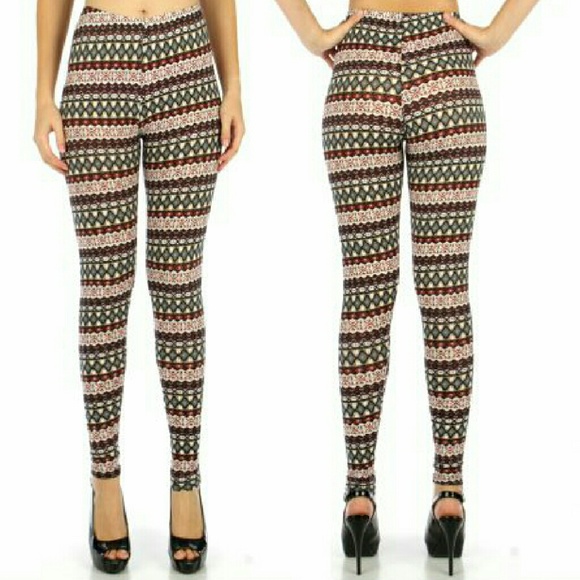 Tribal brown print leggings