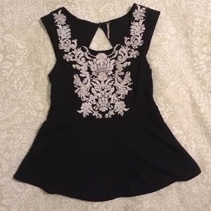 Free People Peplum with Keyhole Back