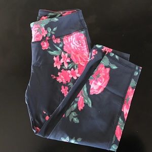 Albion Fit pink and gray crop exercise pant