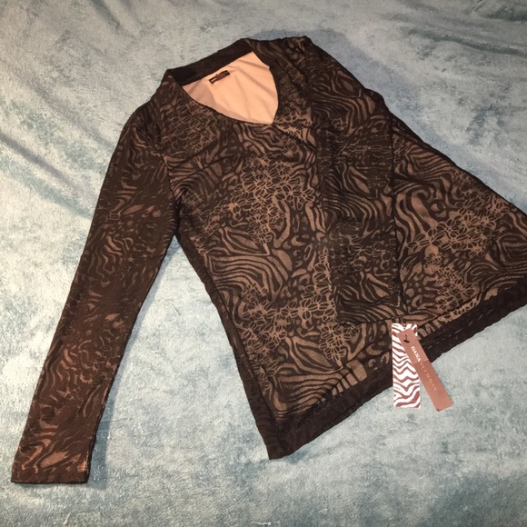 Dana Buchman NWT Black with zebra sheer