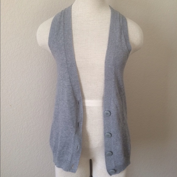 Gray Racerback Cardigan Vest - Picture 1 of 4
