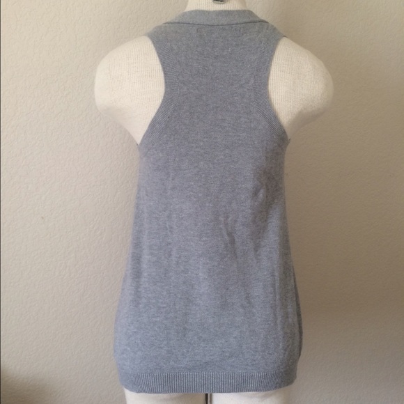 Gray Racerback Cardigan Vest - Picture 2 of 4