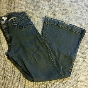 Very wide leg bell bottom Cache stretch denim