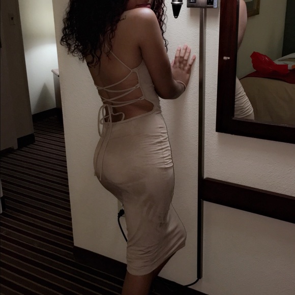 Nude suede dress - Picture 2 of 3