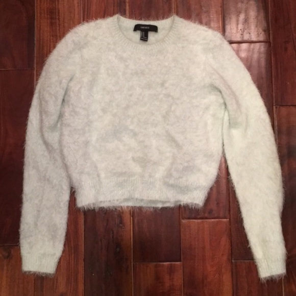 fuzzy light blue sweater