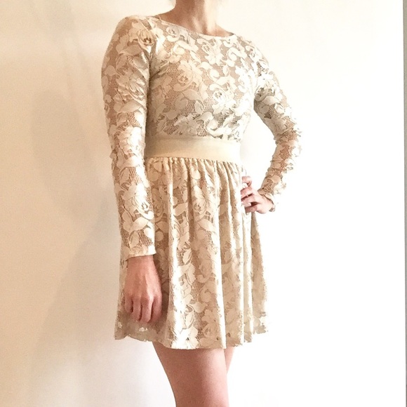 Zara Gold Lace Dress