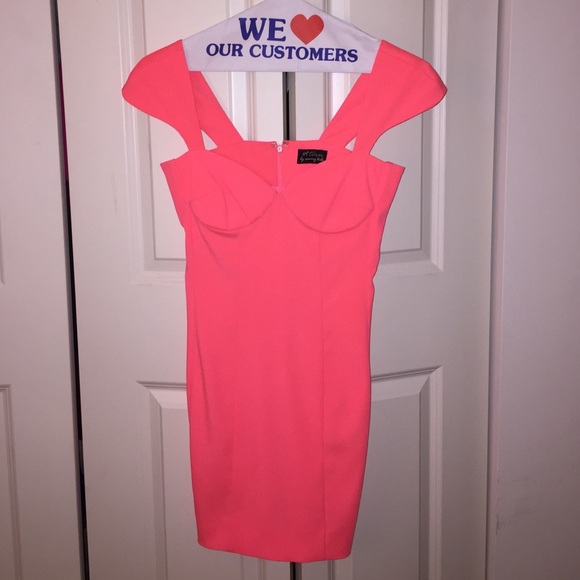Hot pink mini dress