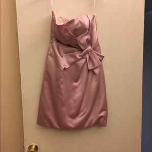 Pink strapless dress with bubble skirt