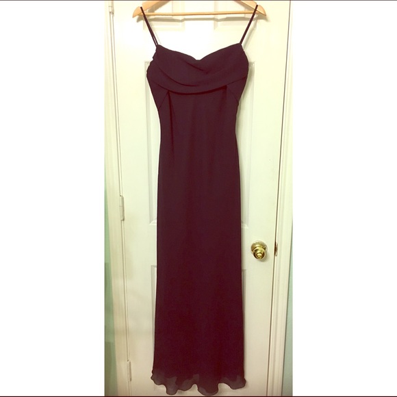 Navy Blue Chiffon Bridesmaids Dress