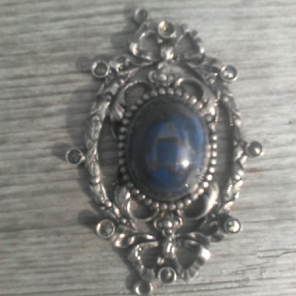 Vintage sterling & blue lapis charm.