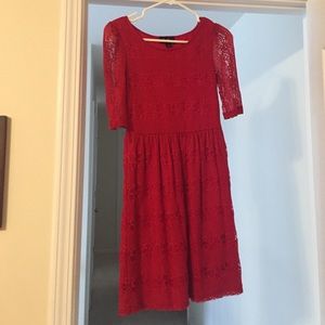 By & By Red Lace Dress