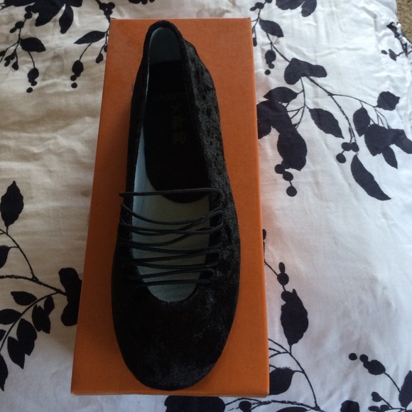 Rocket dog black crushed velvet flats worn once