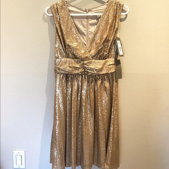 gold sequin dress