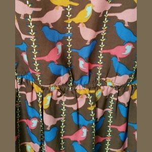 Anthropologie AUW Bird Print Dress Size M Multi co