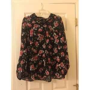 Torrid Floral with Skulls Button-down Shirt