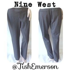 Nine West Womens Pants Sz 6 Petite Gray Flat Front