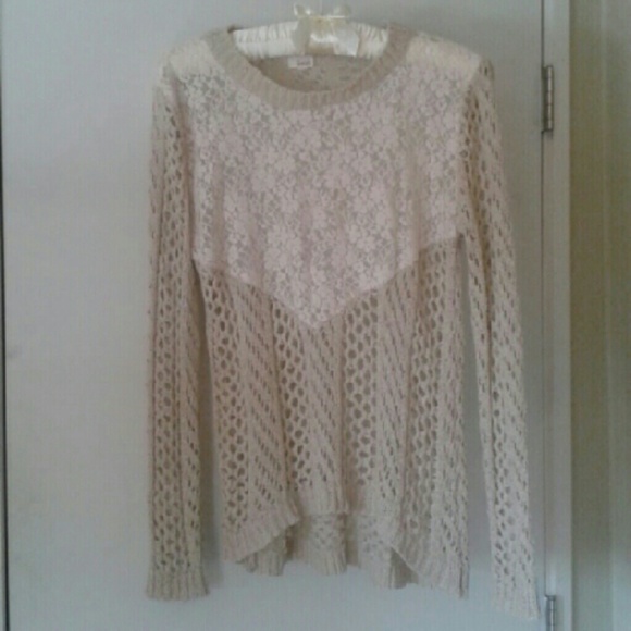 listicle Sweaters - Beautiful Knit & Lace Sweater