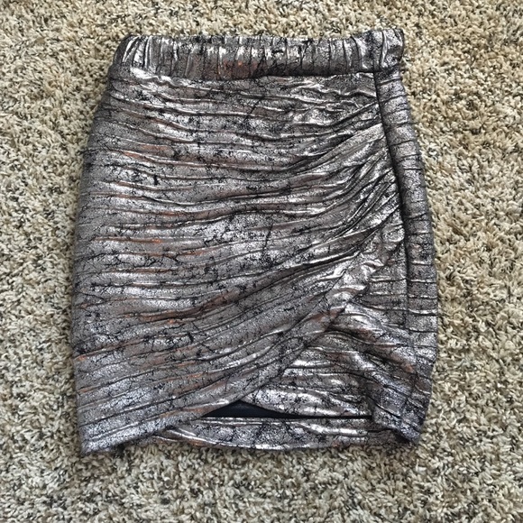 Sparkly pewter ASTR mini skirt