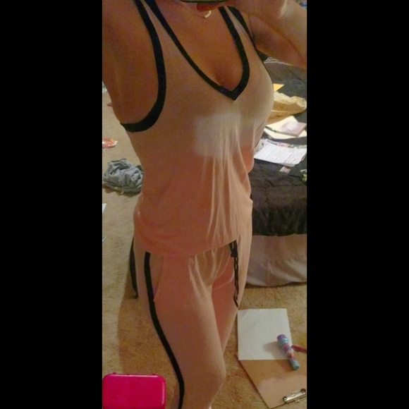 Pink, long pants casual romper