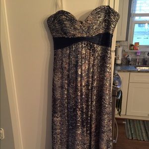 blue shimmery BCBG gown