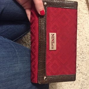 Nine & Co Red & Brown Wallet