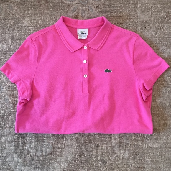 Lacoste pink polo