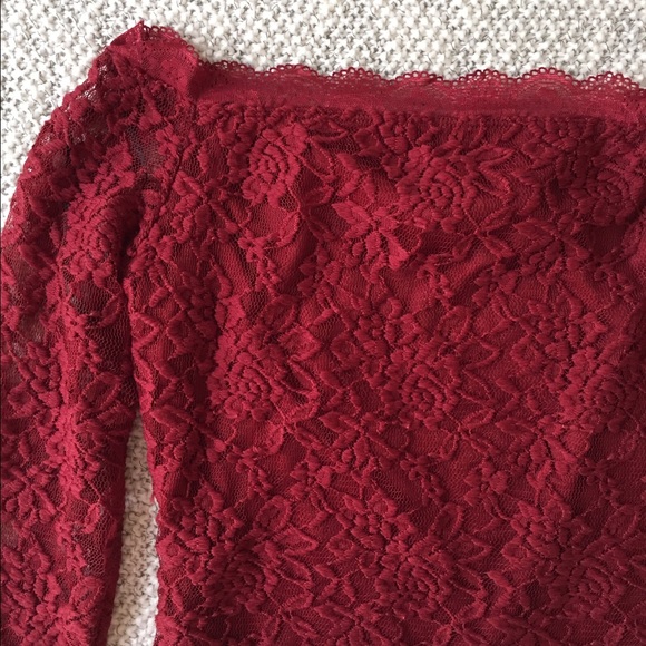 Red Lace Top - Picture 3 of 3