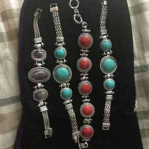 Colored turquoise. .silver..bracelets