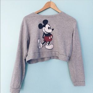 Tops | Mickey Mouse Sweatshirt Crop Top 