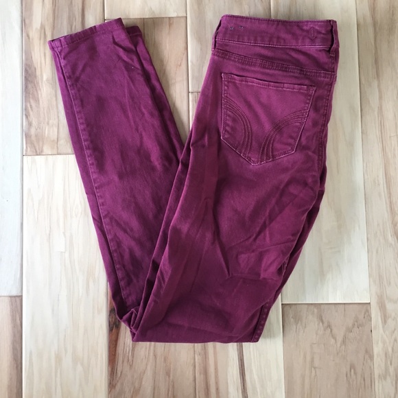 Hollister maroon skinny pants - Picture 1 of 4