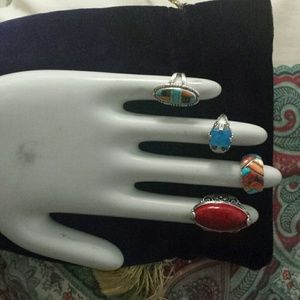 Turquoise silver rings