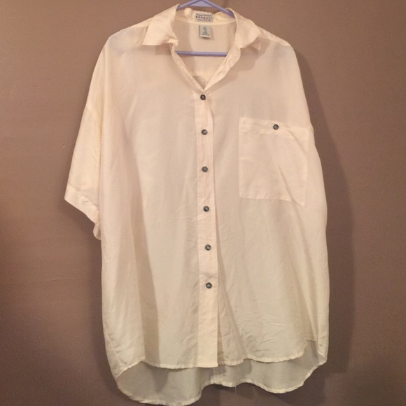 Cream express 100% silk top