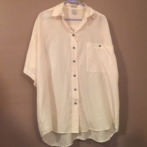 Cream express 100% silk top