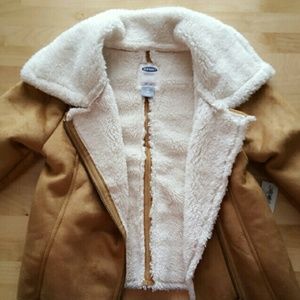 Old Navy Tan Faux Suede Winter Coat 4T NWT