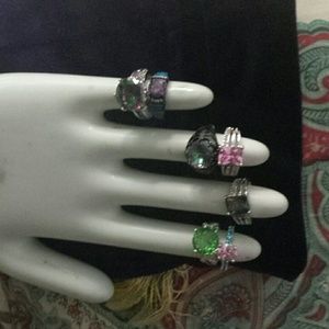 Rings..real silver..black gold..topaz