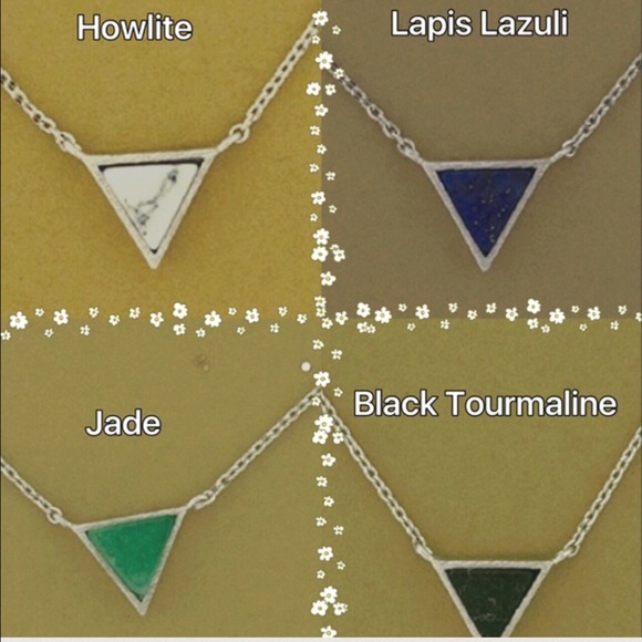 SOLD OUT//Triangle gemstone necklaces!! - Picture 7 of 7